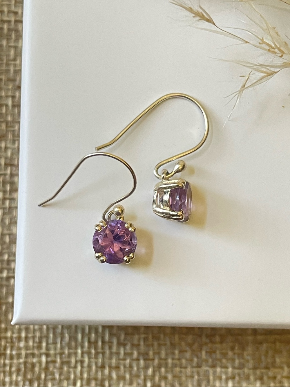 925 Sterling Silver Amethyst Dangle Earrings! VIBES “Spring&summer” - Picture 9 of 15